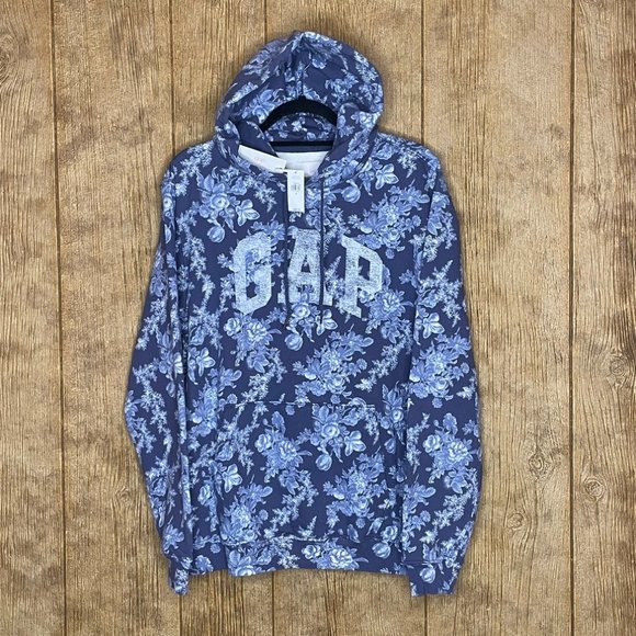 GAP Other - NWT Men’s GAP x LoveShackFancy Blue Floral Logo Hoodie Size S